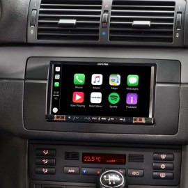 Alpine ILX-702E46 7” Mobile Media System for BMW 3-series E46 featuring Apple CarPlay and Android Auto compatibility