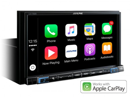 Alpine iLX-702D 7” Digital Media Station, featuring Apple CarPlay and Android Auto compatibility